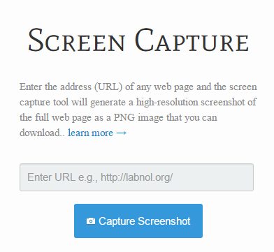 موقع يتيح لك التقاط صورة للشاشة من أي صفحة ويب عامة بنقرة واحدة.