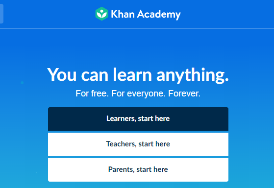 موقع أكاديمية خان للتعليم الذاتي.